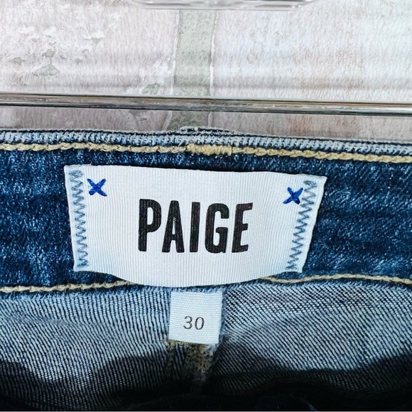 Paige Hoxton High Rise Ankle Skinny Denim Raw Hem Jeans in Greece Wash Size 30 - Picture 11 of 12